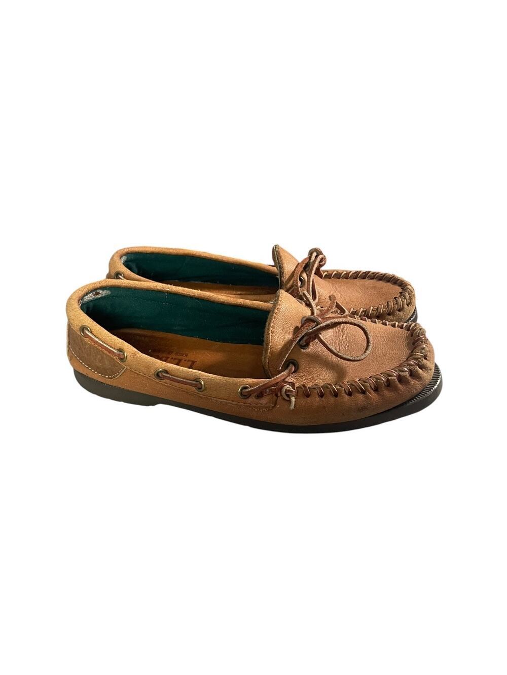 L.L. Bean Men’s Tan Leather Handsewn Moccasin Loafers Size-8M